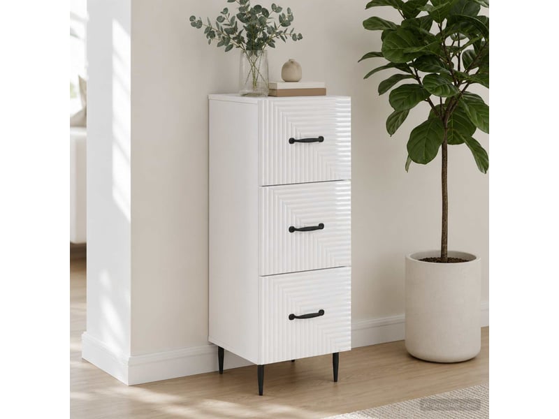  Armoire de rangement bureau, armoire à tiroirs blanc 33 x 34,5 x 89,5 cm bois d'ingénierie  - Conforama D