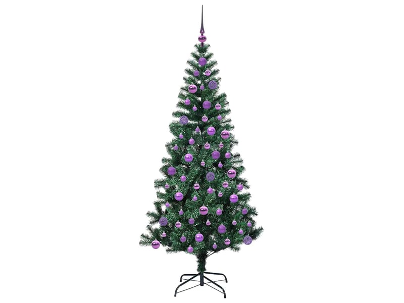  Sapin de noël artificiel, arbre de noël pré-éclairé vert 180 cm pvc et métal shl7181  - Conforama D