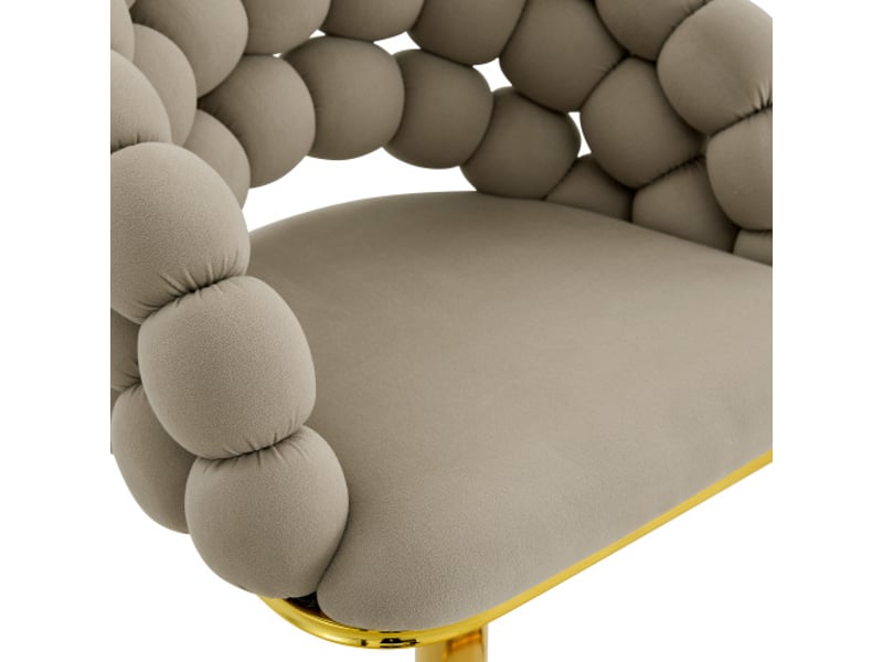  Lot de 2 tabourets de bar réglables, tabourets dorés et gris avec dossier en velours et structure en métal  - Conforama E