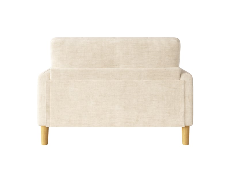 Canapé 2 places, canapé de salon, en tissu chenille, beige, coussins épais, adapté à l'espace de vie, design moderne - Conforama B