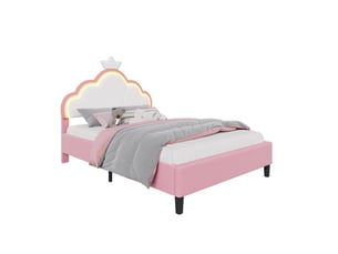 Lit 2 places 140x190 cm <strong>SANS MARQUE</strong> <strong></strong> coloris rose