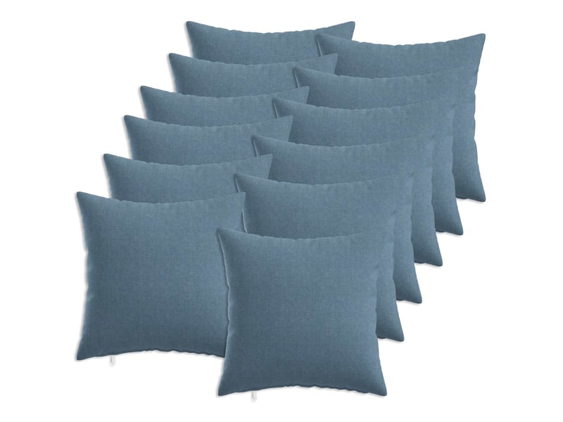  Lot de 12 coussins avec oreiller, coussins décoratifs heerlen bleu denim tissu cf50087  - Conforama B