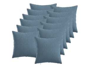 Lot de 12 coussins avec oreiller, coussins décoratifs heerlen bleu denim tissu cf50087