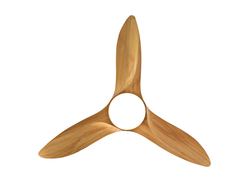  Ventilateur de plafond 36 zoll en bois massif avec led et lumière réglable chêne doré chicfurn  - Conforama A