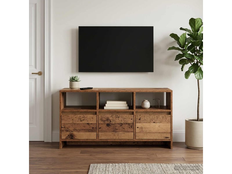  Meuble tv, table tv 102x37,5x52,5 cm bois ancien bois d'ingénierie  - Conforama B