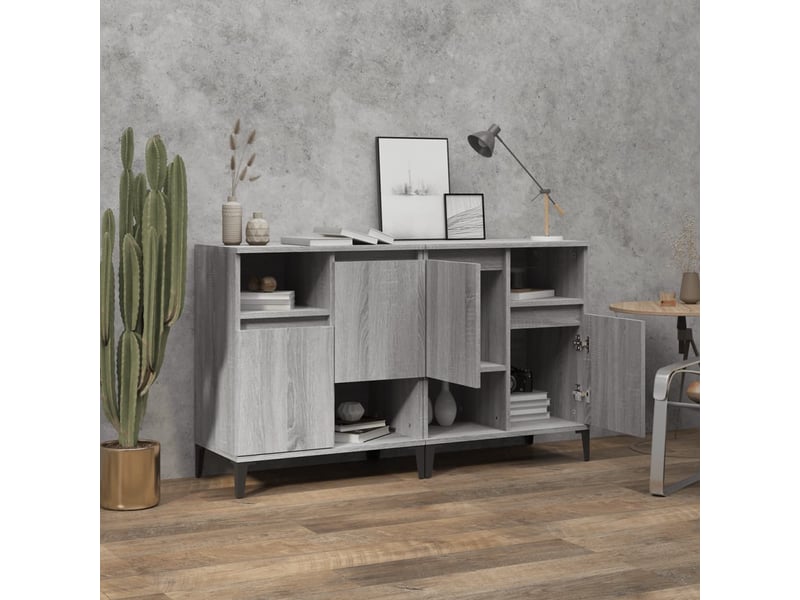  Buffets 2 pcs - bahut - meuble de rangement sonoma gris 60x35x70 cm bois d'ingénierie  - Conforama C