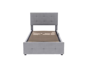 Lit coffre 90x200 cm   Sol Morn coloris gris