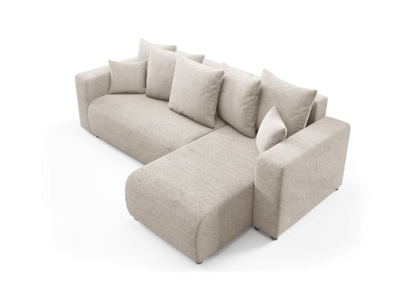  Canapé d'angle convertible evora l beige  - Conforama C