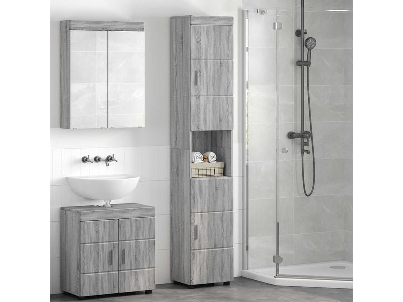 Ensemble d'armoire de salle de bain tulum gris sonoma cf62989 - Conforama B
