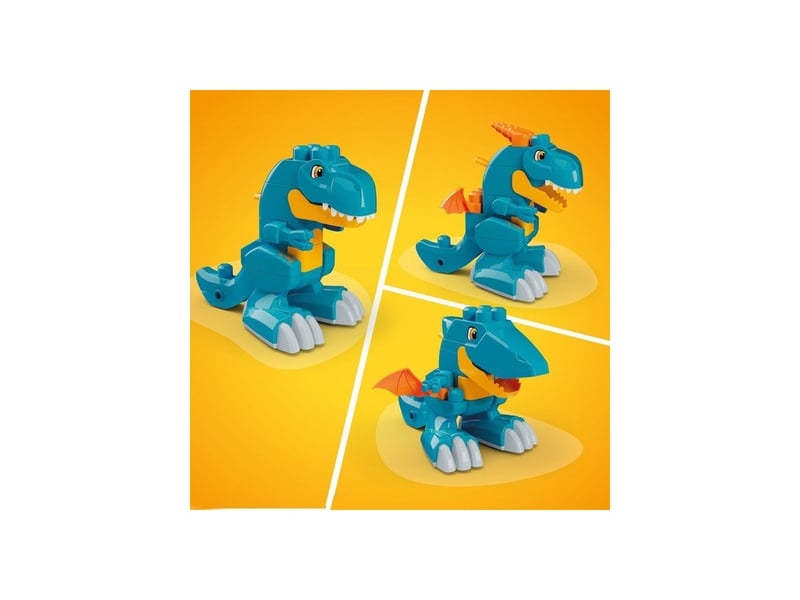  Jeu de construction dinos 3 en 1 transformable t rex chomp 25 pieces roues MEG0194735379385 - Conforama E