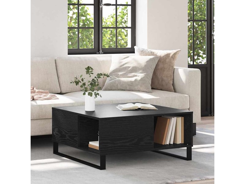  Table basse - table de salon - table à thé chêne noir 80 x 80 x 36,5 cm bois d'ingénierie  - Conforama B