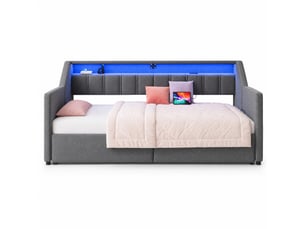 Lit extensible 90x200 cm    coloris gris