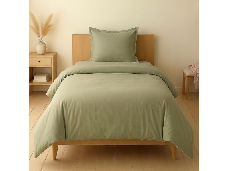  Parure housse de couette 140x200cm + 1 taies 100% coton verveine - vitalia VITALIA - Conforama A