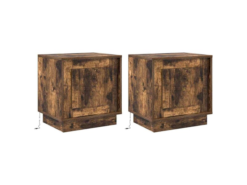Table de chevet - cabinet de chevet - table de nuit 2 pc chêne fumé 44 x 34,5 x 45 cm - Conforama A