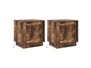 Table de chevet - cabinet de chevet - table de nuit 2 pc chêne fumé 44 x 34,5 x 45 cm