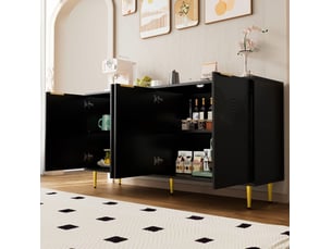 Buffet 4 porte(s)   <strong>VIVRYN</strong> <strong></strong> - 160 cm coloris noir 