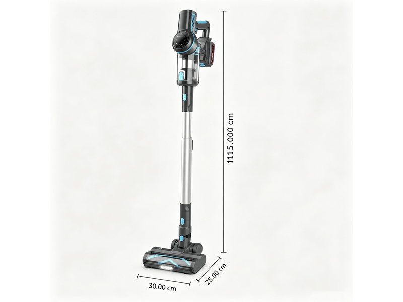  Aspirateur balai sans fil 2-en-1 avec filtre hepa, moteur sans balais 300 w, batterie 4000 mah, écran led  - Conforama E