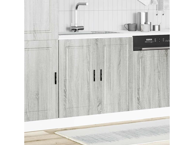  Meuble de cuisine, meuble bas pour évier sonoma gris bois ingénierie  - Conforama C