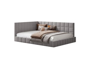 Lit banquette 140x200 cm    coloris gris