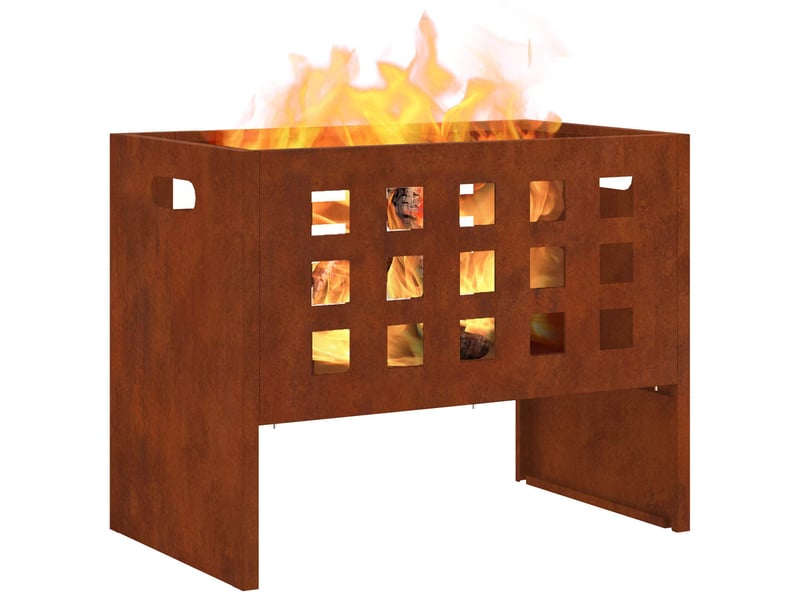  Brasero exterieur, foyer marron 50x30x40 cm acier  - Conforama C