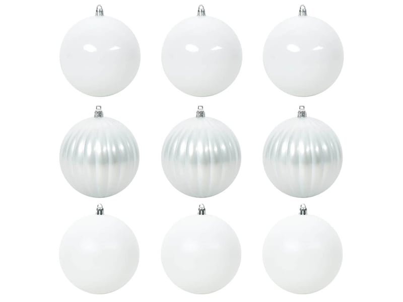  Ensemble de boules de noël xl 9 pcs blanc ø 15 cm plastique  - Conforama A
