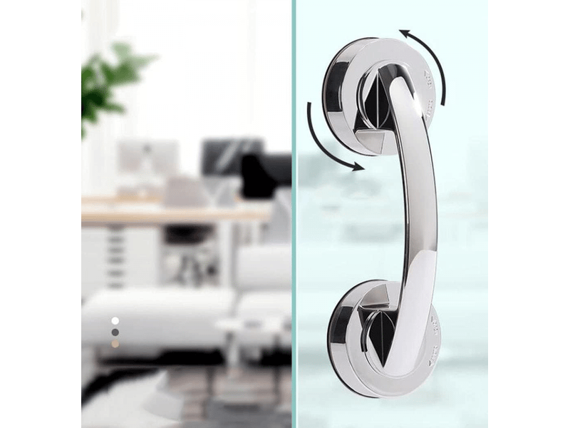  Barre d'appui à ventouse pour tiroir de réfrigérateur, barre d'appui murale à ventouse pour salle de bain, poignée pour baignoire et douche (argentée)  - Conforama C