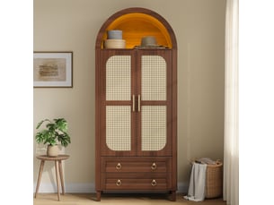Armoire 2 porte(s) battante 2 tiroir(s) <strong>HAVRYA</strong> <strong></strong> coloris marron largeur 50 cm