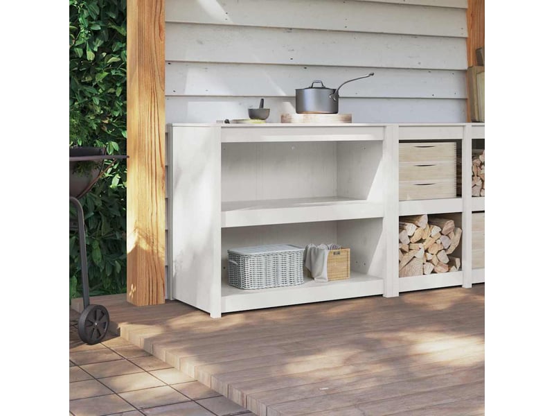  Meuble de rangement, armoire de cuisine meppel blanc 106x55x92cm pin massif  - Conforama D
