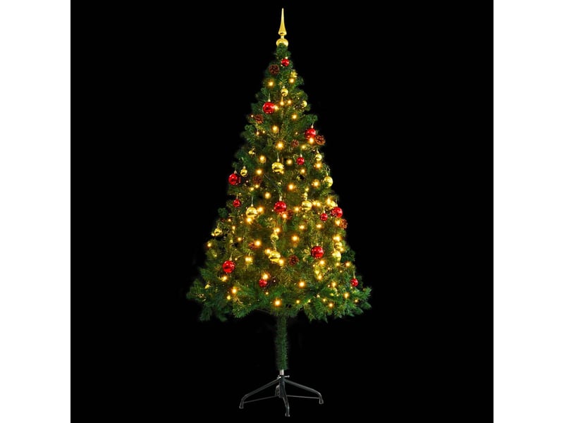  Sapin de noël - arbre de noël artificiel pré-éclairé avec boules vert 180 cm  - Conforama C