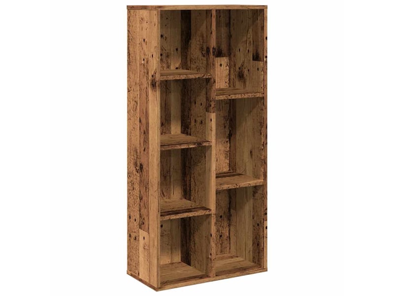  Bibliothèque, meuble de rangement salon vieux bois 50x25x104 cm  - Conforama A