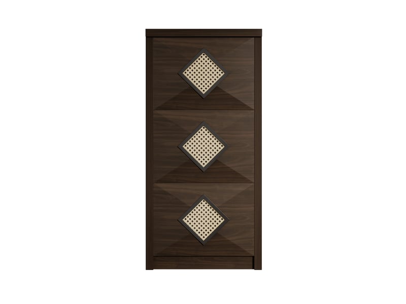  Meuble à chaussures vintage 54x25x115 cm, placard rangement avec portes abattantes, design rétro bois foncé  - Conforama A