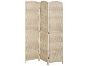 Paravent intérieur en bois 3 panneaux séparateur de pièce pliable pour salon chambre chêne 135 x 180 cm