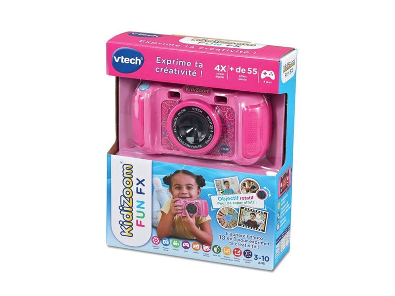 Appareil photo enfant rose 2,4 pouces 16 mpx lentille rotative 55+ effets 80-594755 - Conforama E
