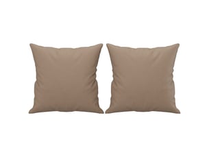 Lot de 2 coussins décoratifs cappuccino 40x40 cm similicuir cf60859