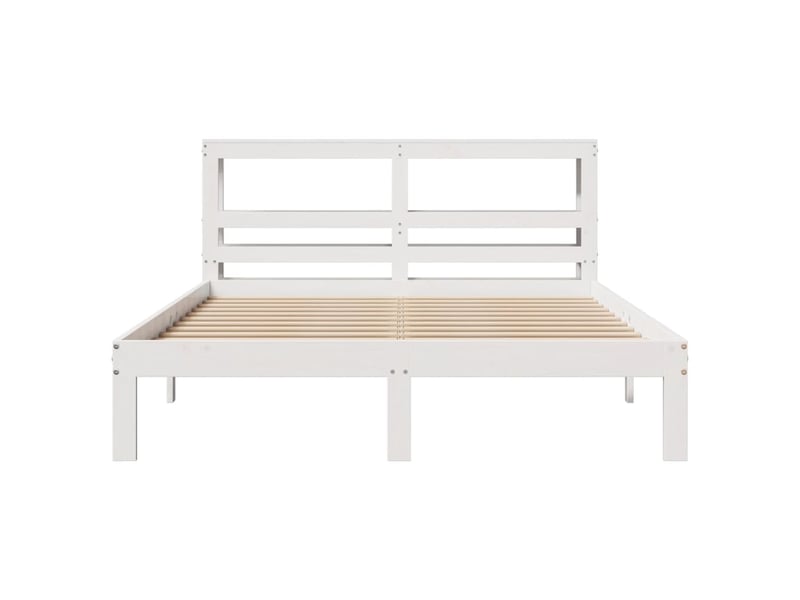  Lit double- lit adulte -  cadre de lit avec tête de lit sans matelas blanc 120x190 cm  - Conforama C