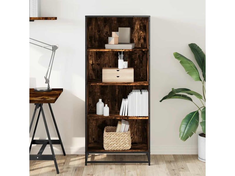  Bibliothèque, étagère de rangement chêne fumé 60x35x139 cm bois d'ingénierie  - Conforama C