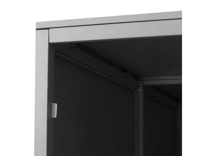 Garage à vélos double abri métallique verrouillable avec rails 160 x 113 x 209 cm en fer gris clair 04_0006964 - Conforama D
