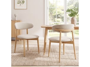 Lot de 2 chaises en bois massif, robustes et élégantes, style nordique minimaliste, idéales pour salle à manger et cuisine,beige