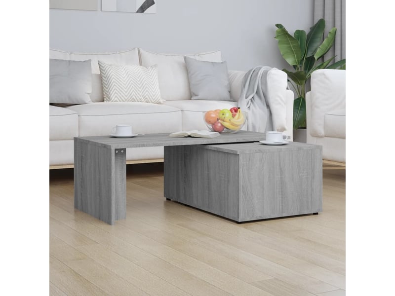  Table basse rectangulaire | table de salon sonoma gris 150x50x35 cm bois d'ingénierie  - Conforama C