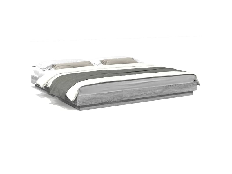  Lit double- lit adulte -  cadre de lit sans matelas sonoma gris 200x200 cm  - Conforama A