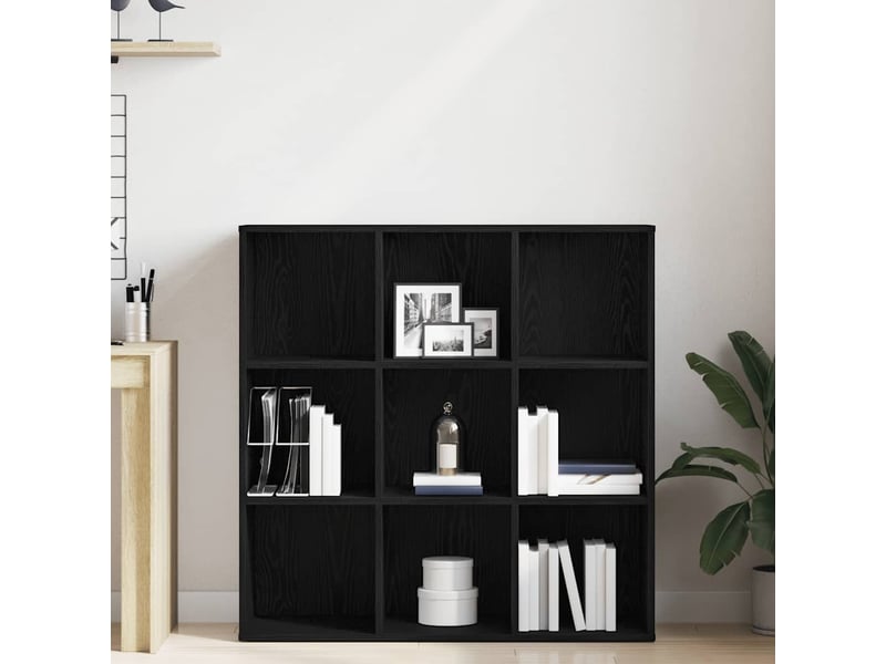  Bibliothèque salon en chêne noir 98 x 29 x 97,5 cm bois d'ingénierie shl4270  - Conforama C