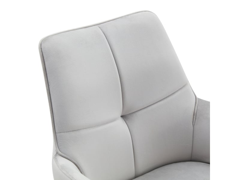  Lot de 2 chaises pivotantes 360° gris clair tissu, pieds métal noirs - confort respirant, moderne salle à mangersalon  - Conforama E