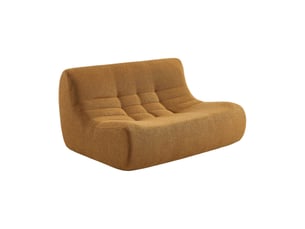 Canapé droit compressé fixe <strong></strong> <strong></strong> 2 places Tissu bouclette jaune