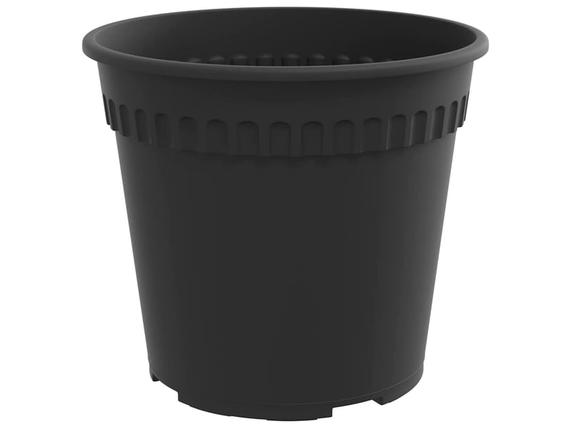 Jardinière - pot à fleurs rond 24 pcs noir ø 19 x 16,5 cm plastique - Conforama E