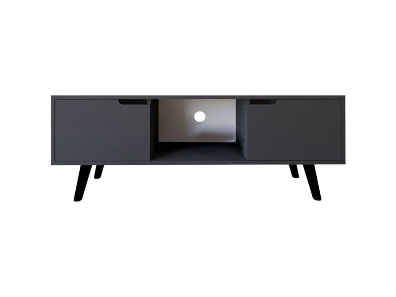  Meuble tv 2 portes en aggloméré siena anthracite  - Conforama A