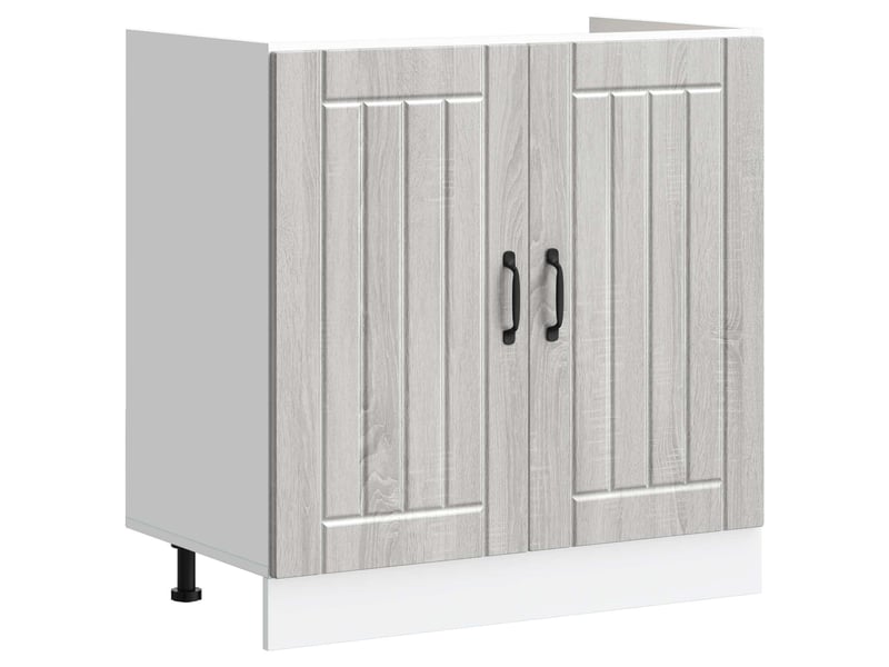  Meuble sous évier 2 pcs gris sonoma bois d'ingénierie  - Conforama D