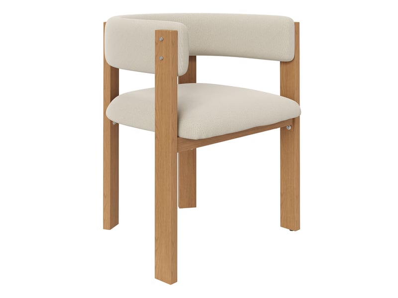  Chaises de salle à manger ergonomiques (6 pièces) avec rembourrage épais, pieds en métal stables et finition bois – respirantes, faciles d'entretien, chaises pour chambre, salle à manger et salon  - Conforama A