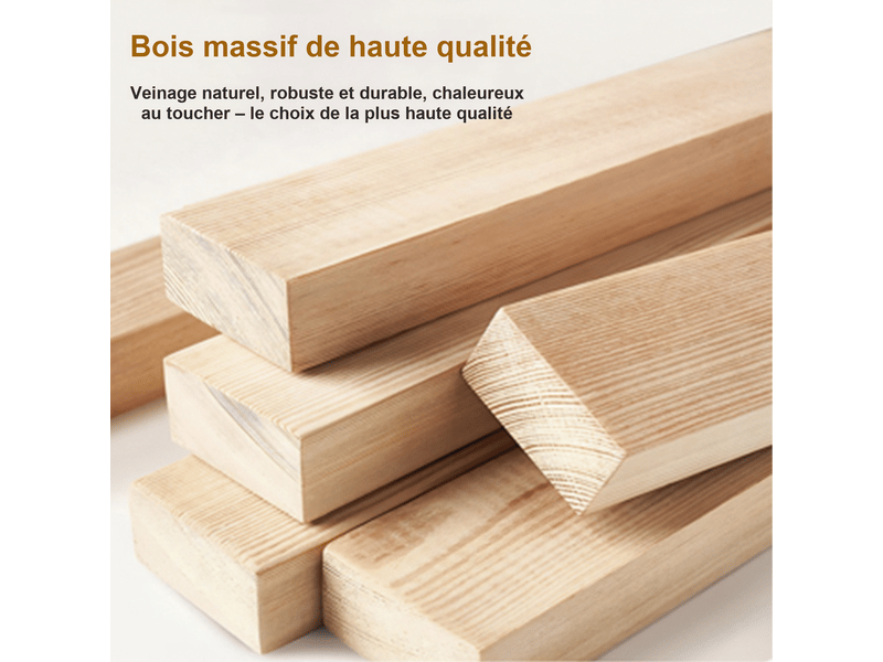 Lot de 4 chaises de salle à manger en bois massif, dossier en rotin et assise en lin, bois clair, 50 x 58 x 88 cm - Conforama E