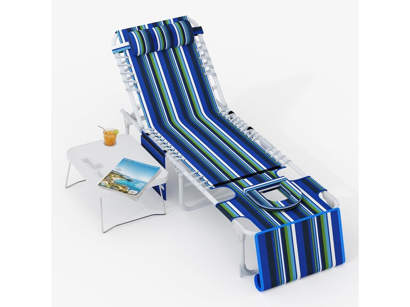 Banc de jardin réglables chaises de plage 3 en 1 pour terrasse– trou pour le visage, table pliante, ,coussin amovible cBc-NehCrufh0YcY - Conforama A