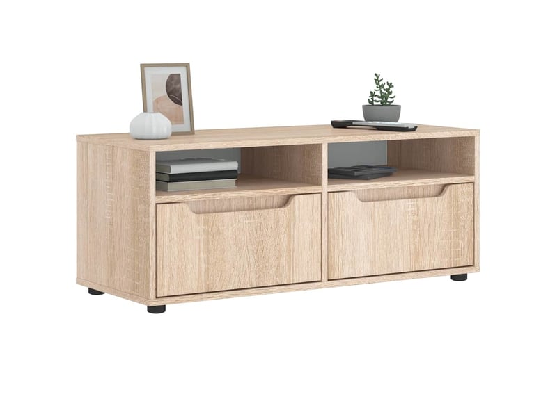  Meuble tv - banc tv - meuble de rangement visnes chêne sonoma 100x40x38 cm bois d'ingénierie  - Conforama B